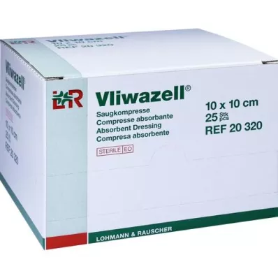 VLIWAZELL Compresas de succión estériles 10x10 cm, 25 piezas