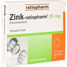 ZINK-RATIOPHARM 25 mg comprimidos efervescentes, 20 unidades