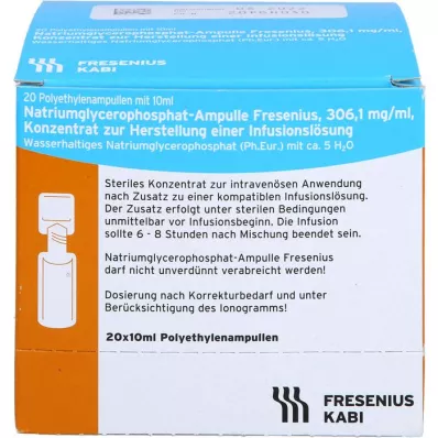 NATRIUMGLYCEROPHOSPHAT Solución concentrada para perfusión en ampolla, 20X10 ml