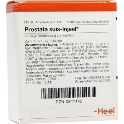 PROSTATA SUIS Ampollas Injeel, 10 piezas