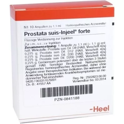 PROSTATA SUIS Ampollas Injeel Forte, 10 piezas
