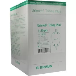 URIMED Bolsa de orina Tribag Plus de 500 ml con asa de 2 cm, 10 unidades