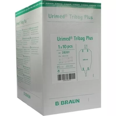 URIMED Bolsa de orina Tribag Plus de 500 ml con asa de 2 cm, 10 unidades URIMED Bolsa de orina Tribag Plus de 500 ml con asa de 2 cm, 10 unidades
