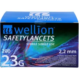 WELLION Lanza desechable de seguridad Safetylancets 23 G, 200 unidades