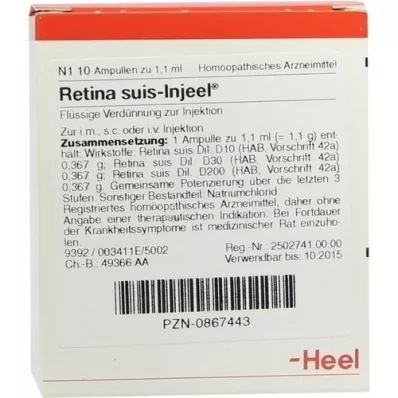 RETINA SUIS Ampollas Injeel, 10 piezas