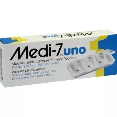 MEDI Dispensador de medicamentos 7 uno para 7 días blanco, 1 pieza