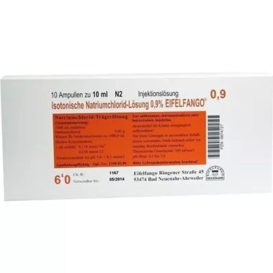 ISOTONISCHE Solución de NaCl al 0,9% Eifelfango Inj. solución, 10X10 ml