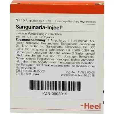 SANGUINARIA INJEEL Ampollas, 10 piezas