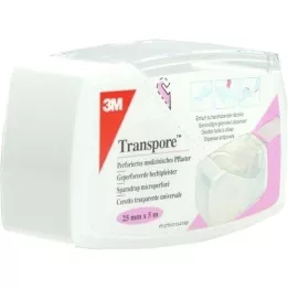TRANSPORE Yeso sobre dispensador de 2,5 cm x 5 m, 1 unidad