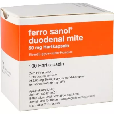 FERRO SANOL ácaro duodenal 50 mg de jugo gástrico duro, 100 piezas