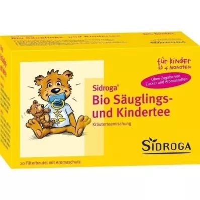 SIDROGA Bolsitas filtrantes de té ecológico para bebés y niños, 20X1,3 g