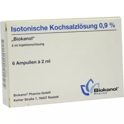 ISOTONISCHE Solución salina al 0,9% ampollas de Biokanol, 6X2 ml