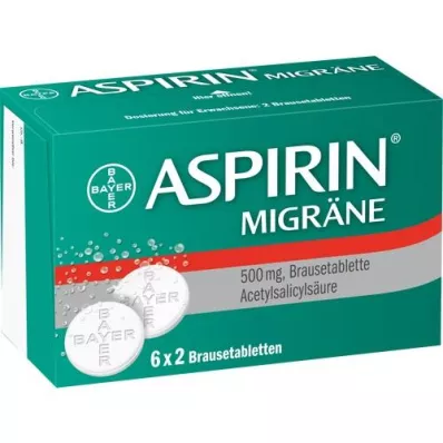 ASPIRIN MIGRÄNE Tabletas efervescentes, 12 piezas