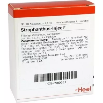 STROPHANTHUS INJEEL Ampollas, 10 piezas