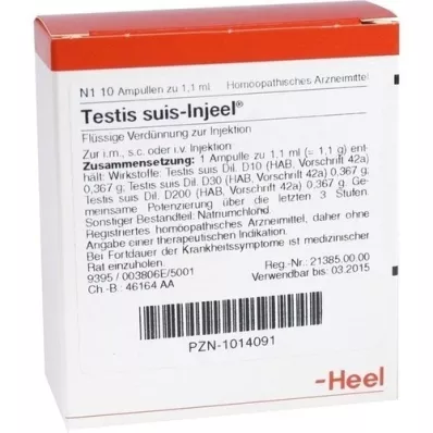 TESTIS SUIS Ampollas Injeel, 10 piezas