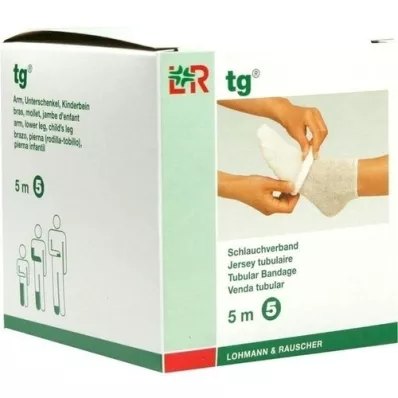TG Vendaje tubular tamaño 5 5 m blanco, 1 unidad TG Vendaje tubular tamaño 5 5 m blanco, 1 unidad