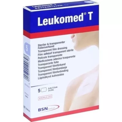 LEUKOMED apósitos transp.esterilizados 5x7,2 cm, 5 unidades