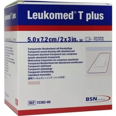 LEUKOMED apósitos estériles transp.plus 5x7,2 cm, 50 unidades