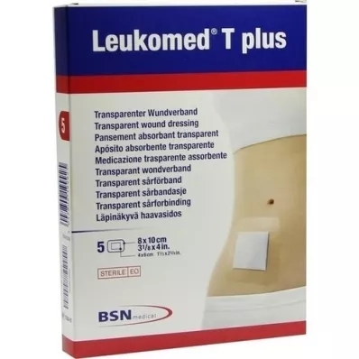 LEUKOMED apósitos estériles transp.plus 8x10 cm, 5 unidades