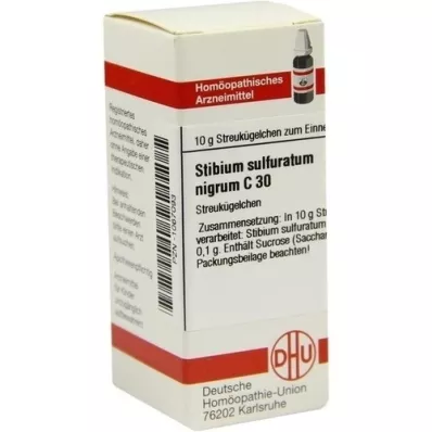 STIBIUM SULFURATUM NIGRUM C 30 glóbulos, 10 g