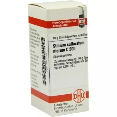 STIBIUM SULFURATUM NIGRUM C 200 glóbulos, 10 g