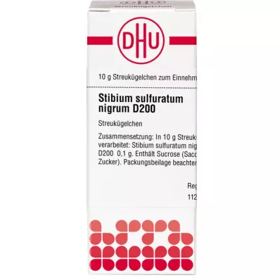 STIBIUM SULFURATUM NIGRUM D 200 glóbulos, 10 g