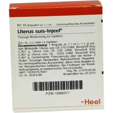 UTERUS SUIS Ampollas Injeel, 10 piezas