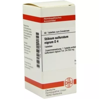 STIBIUM SULFURATUM NIGRUM D 4 tabletas, 80 piezas STIBIUM SULFURATUM NIGRUM D 4 tabletas, 80 piezas