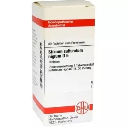 STIBIUM SULFURATUM NIGRUM D 6 tabletas, 80 piezas