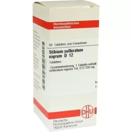 STIBIUM SULFURATUM NIGRUM D 12 tabletas, 80 piezas
