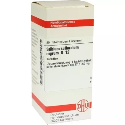 STIBIUM SULFURATUM NIGRUM D 12 tabletas, 80 piezas
