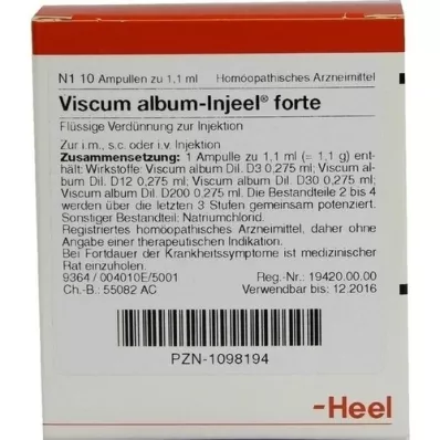 VISCUM ALBUM INJEEL ampollas fuertes, 10 piezas