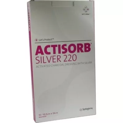 ACTISORB 220 Compresas estériles plateadas de 10,5x19 cm, 10 unidades