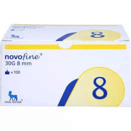 NOVOFINE 8 cánulas 0,30x8 mm, 100 piezas