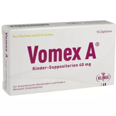 VOMEX A Supositorios para niños 40 mg, 10 piezas