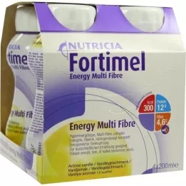 FORTIMEL Energy MultiFibre sabor vainilla, 4X200 ml