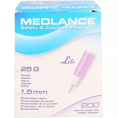 MEDLANCE plus lancetas de seguridad Lite 25 G, 200 unidades