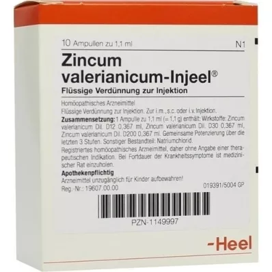 ZINCUM VALERIANICUM INJEEL Ampollas, 10 piezas