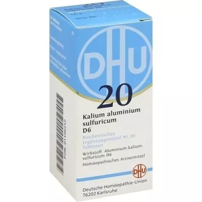 BIOCHEMIE DHU 20 alumbre de potasio azufre D 6 tabletas, 80 piezas