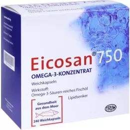 EICOSAN 750 cápsulas blandas concentradas de omega-3, 240 piezas