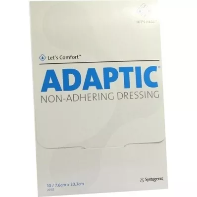 ADAPTIC Apósito húmedo para heridas de 7,6 x 20,3 cm, 10 unidades