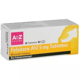 FOLSÄURE AbZ 5 mg comprimidos, 50 unidades