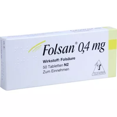 FOLSAN comprimidos de 0,4 mg, 50 unidades