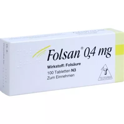 FOLSAN comprimidos de 0,4 mg, 100 unidades