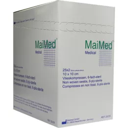 VLIESKOMPRESSEN 10x10 cm estéril 6 veces, 25X2 uds