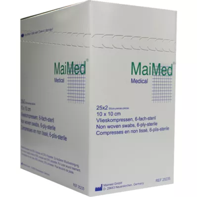 VLIESKOMPRESSEN 10x10 cm estéril 6 veces, 25X2 uds