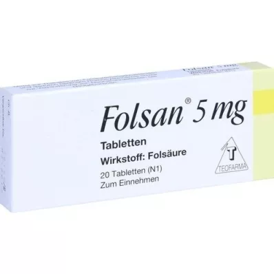 FOLSAN comprimidos de 5 mg, 20 unidades