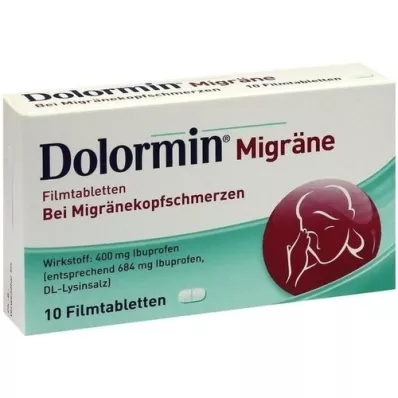 DOLORMIN Tabletas recubiertas de película para migraña, 10 piezas