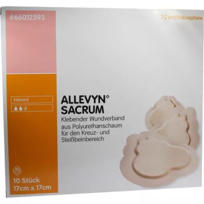 ALLEVYN Apósito adhesivo para heridas Sacrum pequeño de 17x17 cm, 10 unidades
