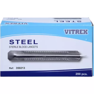 BLUTLANZETTEN Metal simple, 200 piezas